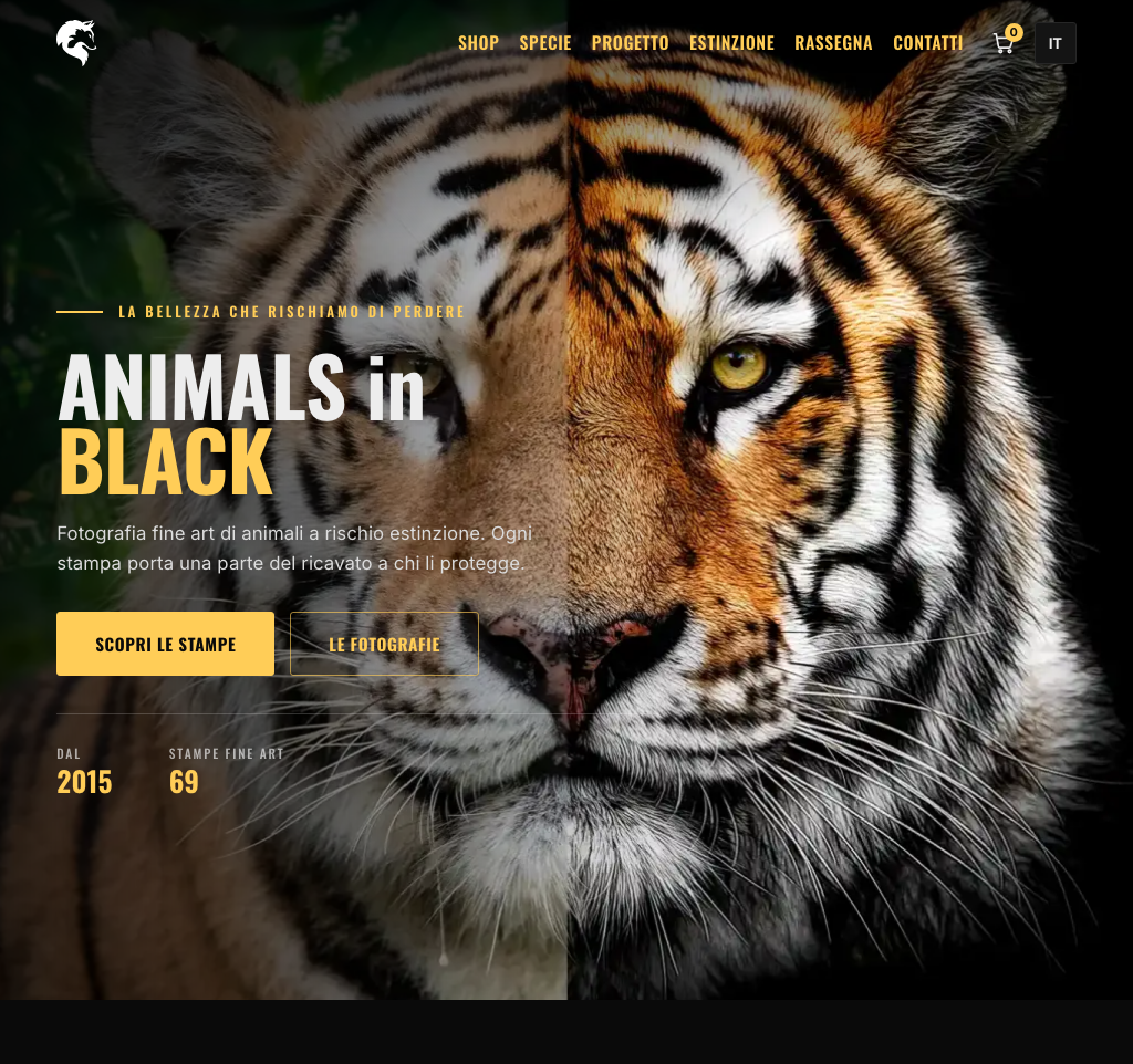 Animals in Black website preview